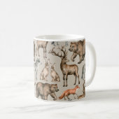 Wasserfarbenes nahtloses Muster mit wild lebenden Kaffeetasse (VorderseiteRechts)