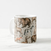 Wasserfarbenes nahtloses Muster mit wild lebenden Kaffeetasse (Vorderseite Links)