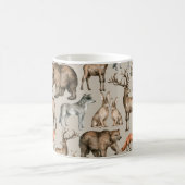 Wasserfarbenes nahtloses Muster mit wild lebenden Kaffeetasse (Mittel)