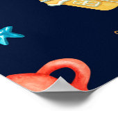 Wasserfarbenes nahtloses Muster mit Xmas Lebkuchen Poster (Ecke)