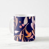 Wasserfarbenes nahtloses Muster. Rustikale botanis Kaffeetasse (Vorderseite Links)