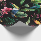 Wasserfarbenes nahtloses Muster, tropische Vögel,  Geschenkpapier (Ecke)