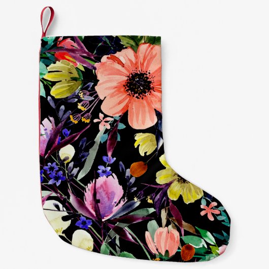 Wasserfarbenes, nahtloses Muster. Verschiedene Kno Kleiner Weihnachtsstrumpf (Vorderseite)