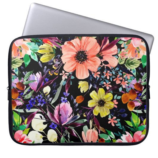 Wasserfarbenes, nahtloses Muster. Verschiedene Kno Laptopschutzhülle (Vorderseite)