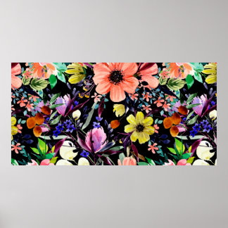 Wasserfarbenes, nahtloses Muster. Verschiedene Kno Poster