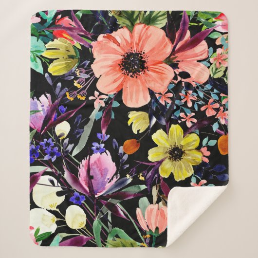 Wasserfarbenes, nahtloses Muster. Verschiedene Kno Sherpadecke (Vorderseite)