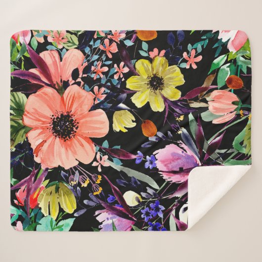 Wasserfarbenes, nahtloses Muster. Verschiedene Kno Sherpadecke (Vorderseite (Horizontal))