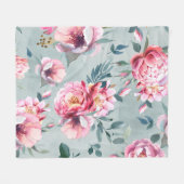 Wasserfarbenes nahtloses Muster von Pfirsichen und Fleecedecke (Vorderseite (Horizontal))