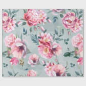 Wasserfarbenes nahtloses Muster von Pfirsichen und Geschenkpapier (Flach)