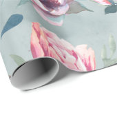 Wasserfarbenes nahtloses Muster von Pfirsichen und Geschenkpapier (Rolleneckpunkt)