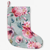 Wasserfarbenes nahtloses Muster von Pfirsichen und Kleiner Weihnachtsstrumpf (Vorderseite)