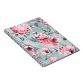 Wasserfarbenes nahtloses Muster von Pfirsichen und Notizblock (Rechte Seite)