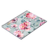 Wasserfarbenes nahtloses Muster von Pfirsichen und Notizblock (Linke Seite)