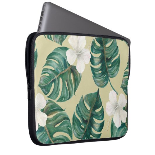 Wasserfarbenes, nahtloses tropisches Muster mit ex Laptopschutzhülle (Vorne Rechts)