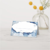 Wasserfarbenes nautisches Brautparty oder Hochzeit Platzkarte (Vorderseite)