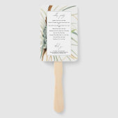 Wasserfarbenes neutrales Boho Botanisches Hochzeit Fächer (Rückseite)
