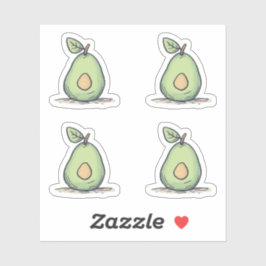 Wasserfarbenes Niedliches grünes Birn Aufkleber