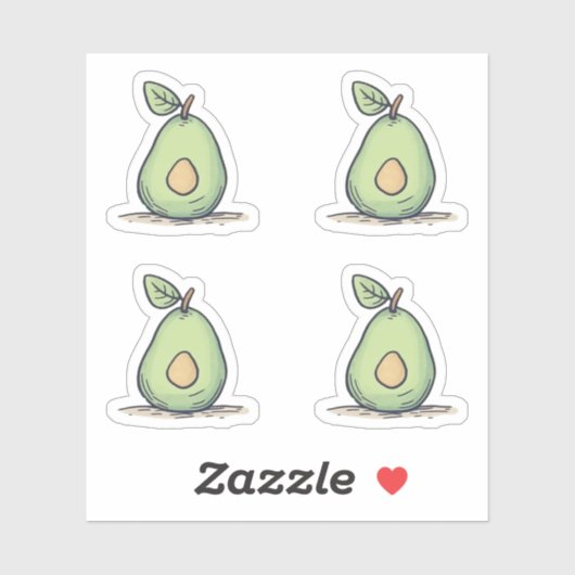 Wasserfarbenes Niedliches grünes Birn Aufkleber (Blatt)