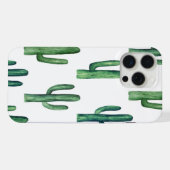 Wasserfarbenes niedliches Kaktusmuster. Grünpflanz iPhone Hülle (Rückseite (Horizontal))