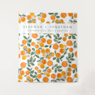 Wasserfarbenes Orange-Citrus-Photo-Backdrop Wandteppich