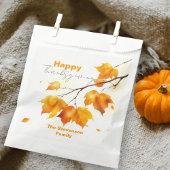 Wasserfarbenes Oranges Ahornblatt Thanksgiving-Din Geschenktütchen