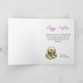 Wasserfarbenes Ostern Bunny im Gras Einfach Karte (Innenseite)