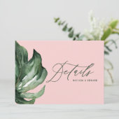 Wasserfarbenes Palmenblätterblättern und Einzelhei Ankündigung (Stehend Vorderseite)