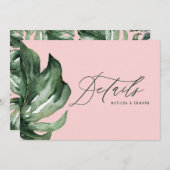 Wasserfarbenes Palmenblätterblättern und Einzelhei Ankündigung (Vorne/Hinten)