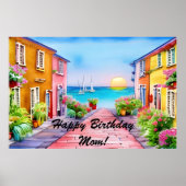 Wasserfarbenes Party des Badeortes Poster (Vorne)