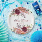 Wasserfarbenes Peony-Brautparty Pappteller (Party)