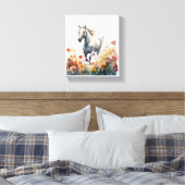 Wasserfarbenes Pferd durch ein Feld galoppieren Leinwanddruck (Insitu (Schlafzimmer))