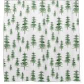 Wasserfarbenes Pine Tree Muster Duschvorhang (Vorderseite)