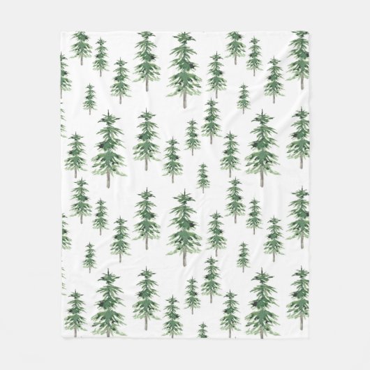 Wasserfarbenes Pine Tree Muster Fleecedecke (Vorderseite)