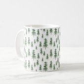 Wasserfarbenes Pine Tree Muster Kaffeetasse (Vorderseite Links)