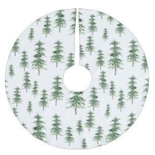 Wasserfarbenes Pine Tree Muster Polyester Weihnachtsbaumdecke