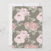 Wasserfarbenes Pink Peony Floral Blossom Brautpart Einladung (Rückseite)