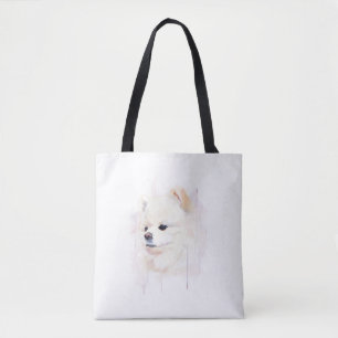 Wasserfarbenes Pomeranian-Hund-Gemälde Süß Tasche