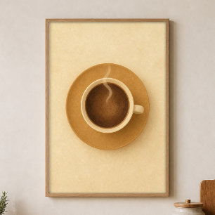 Wasserfarbenes Poster für das Cottage-Morning-Cup-