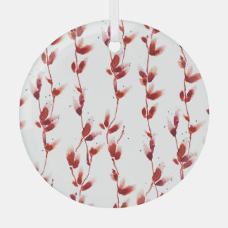 Wasserfarbenes Pussy-Willow Muster: Naturschönheit Ornament Aus Glas