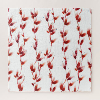 Wasserfarbenes Pussy-Willow Muster: Naturschönheit Puzzle