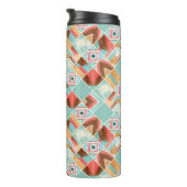 Wasserfarbenes Quadrat, geometrischer Patchwork-Hi Thermosbecher (Nach rechts gedreht)