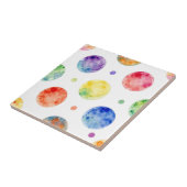 Wasserfarbenes Regenbogen-Orb-Polka-Punkt-Muster Fliese (Seite)