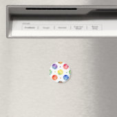Wasserfarbenes Regenbogen-Orb-Polka-Punkt-Muster Magnet (In Situ (Geschirrspüler))