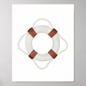 Wasserfarbenes Rettungsweste Nautisches Dekor Poster (Vorne)