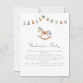 Wasserfarbenes Rockpferd, Bücher für Kinderkarte Einladung (Vorderseite)