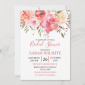 Wasserfarbenes Romantisches Brautparty Einladung (Vorderseite)