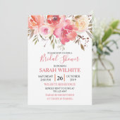 Wasserfarbenes Romantisches Brautparty Einladung (Stehend Vorderseite)