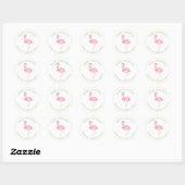 Wasserfarbenes rosa Flamingo-Weihnachtsgeschenk Runder Aufkleber (Blatt)