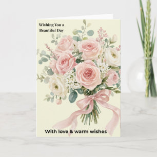 Wasserfarbenes Rosenbouquet "Ich wünsche dir eine  Karte