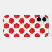 Wasserfarbenes rotes Fruchtwiederholmuster iPhone 16 Hülle (Rückseite (Horizontal))